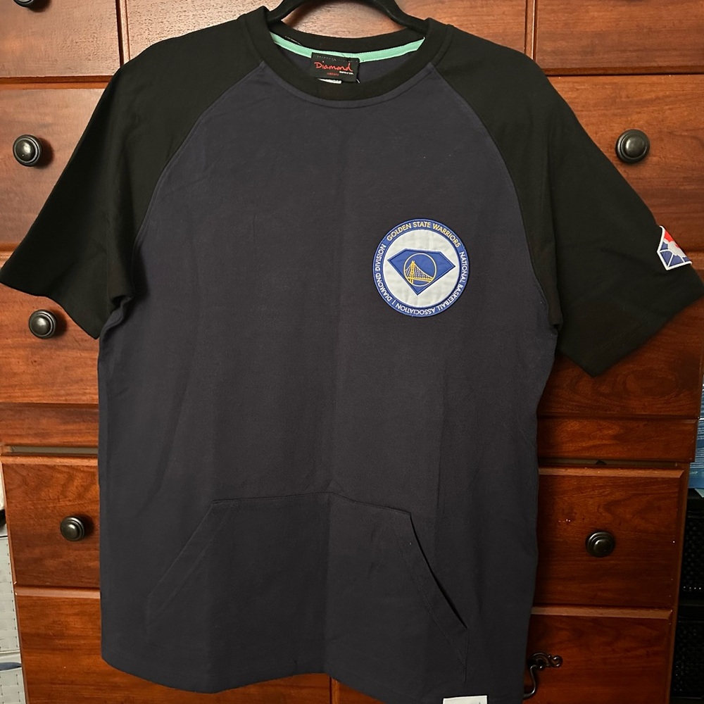 Diamond Supply Co. Black and Navy Short Sleeve Tee